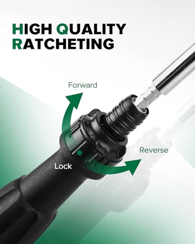 10-in-1 Precision Ratchet Screwdriver Set, Slotted/Pozi/Torx