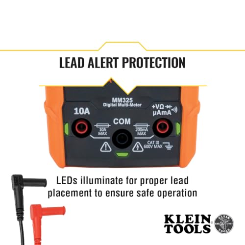 Klein Tools MM325 Multimeter, Digital Manual-Ranging 600V AC/DC Voltage Tester, Tests Batteries, Current, Resistance, Diodes, and Continuity - size: Manual-Ranging