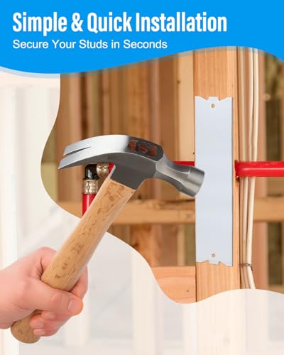 6 x 1.5" 30 Pcs Nail Protection Shield for Wood Studs Cable Wire Protector - size: 6 x 1.5 inches
