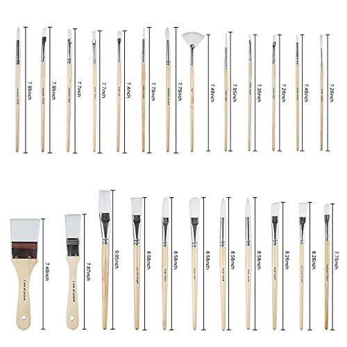 Paint Brushes Set of 24 Pieces with Canvas Brush Case