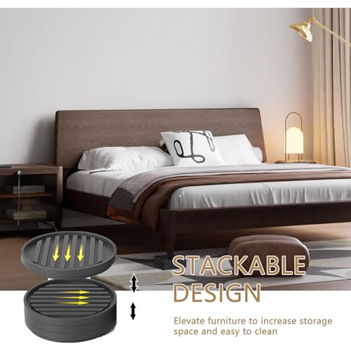 Bed Risers Heavy Duty, Set of 8, Stackable Round Furniture Risers, Black - size: 8pcs 3" Round