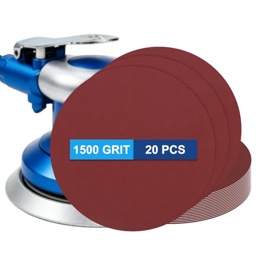 20 Pack 6 Inch PSA Sanding Discs 1500 Grit Aluminum Oxide Red - size: 1500 grit