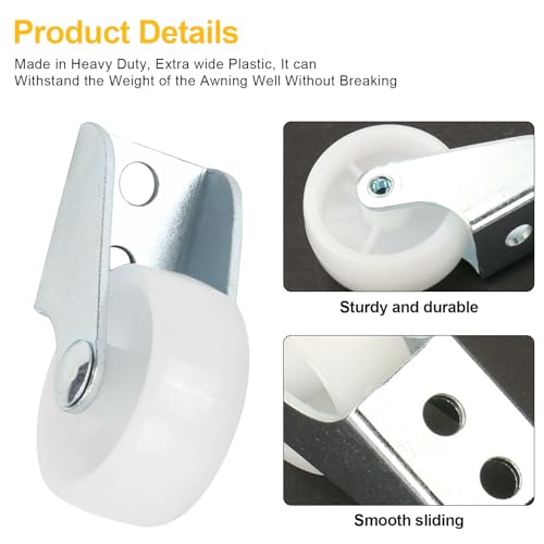 901032 RV Awning Door Roller Wheel Compatible with Carefree Track, Camper Screen Door Shade Parts, Travel Trailer Awning Replacement,Camper Canopy Roller Protector, Disc