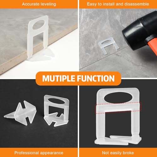 DGSL 4500 Pcs Tile Spacers 1/32 Inch, Tile Leveling System with Hammer | Tile Installation Tools for Ceramic Tile and Stone Installation, Tile Leveling Clips Helps DIY and Professional Tile Layer - size: 1/32 x 4500