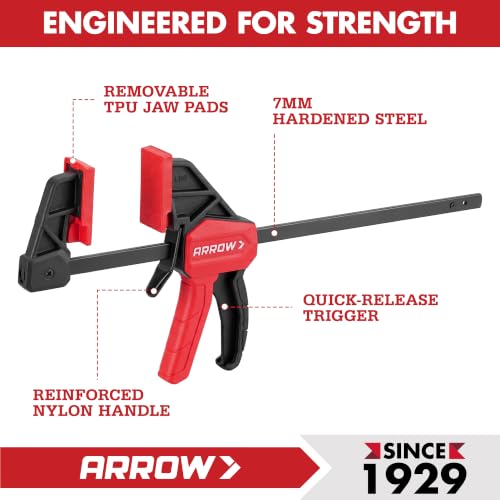 ARROW 4-Piece 6" Mini Bar Clamps for Woodworking with 50LBS Load Limit - size: mini 6"(4)