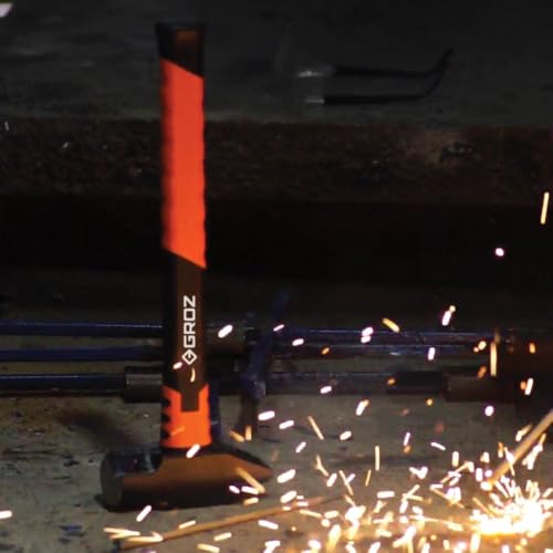 Groz Blacksmith's Hammer with Fiberglass Handle (1.8kg)| Lightweight & Tough | Overstrike Protection | Cross Peen Hammer for Industrial, Household Use | 14" Hammer |BH/FG/2.5/14