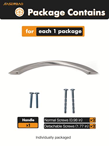 10 Pack Brushed Nickel Cabinet Pulls 6.3 Inch Arch Twisted Silver Handles Drawer Kitchen Cupboard Bathroom Dresser Cabinet Hardware Zinc Alloy - color: Brushed Nickel, size: 6.3 inch Hole Centers