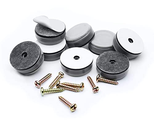 GorillaGlides CB323 1-1/4 Inch Furniture Sliders/Chair Glide Floor Protectors (Set of 8 Glides) Self-Adhesive Screw On Furniture Glides for Low Pile Carpet and Hard Surface Flooring, Round - size: 1-1/4 Inch Furniture - 8 Pack