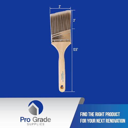 Pro Grade - Paint Brushes - 2Ea 3" Angle Brushes (Pack of 2) - size: 2Ea H 3A (Pack of 2)