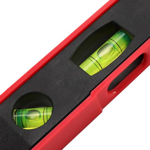 15 Pack 9 Inch Magnetic Torpedo Level with 45, 90, 180 Degree Bubbles, Plastic Shell Shock Resistant Torpedo Level, Red Spirit Level Measuring Tool - color: Red, size: 15PCS