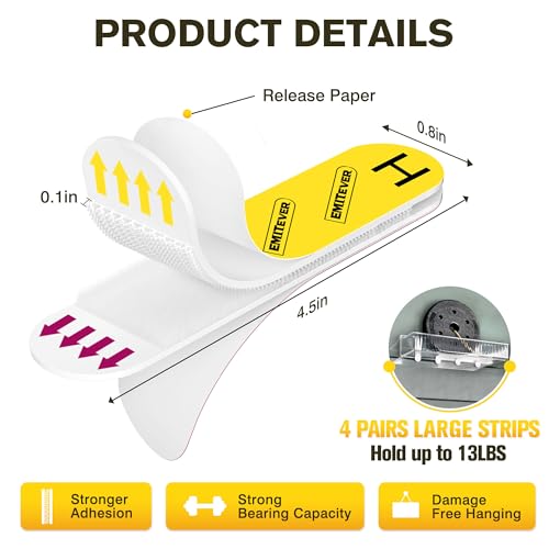 EMITEVER Picture Hanging Strips Heavy Duty Picture Hangers for Wall 20Pairs - size: Large-20Pairs