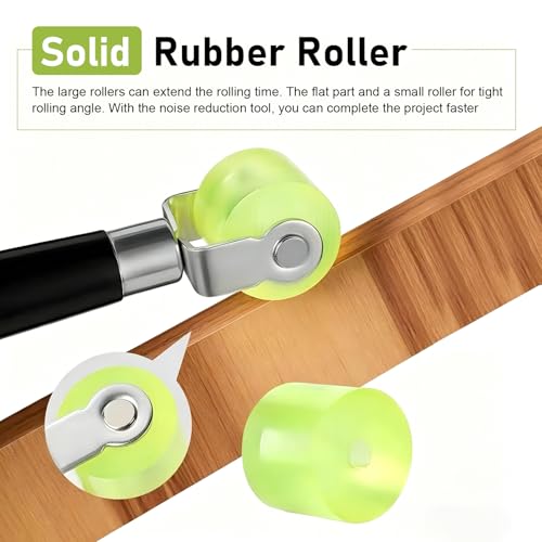 2 PCS Car Sound Deadening Rollers, Rubber Seam Roller, Car Audio Sound Deadening Roller, Universal for Noise Filter Application Heat Abatement Mat Wallpaper (Black)