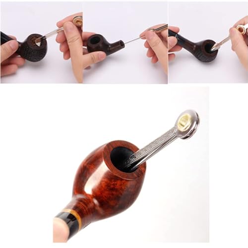 3-In-1 Pipe Scraper Set for Tobacco Pipe Folding Cleaning Ashtray Accessories, silver