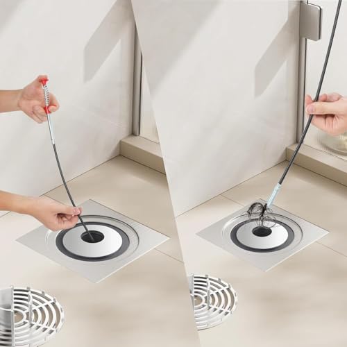118" Flexible Grabber Claw Pick Up Reacher Tool, Drain Snake Hair Drain Clog Remover Tool with 4 Claws Bendable Hose for Litter Pick, Home and Kitchen Sink, Drains, Toilet - style: 118 IN