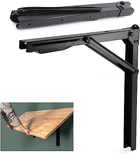 Wallmaster 24" Folding Shelf Brackets Wall Mount Collapsible Shelf Bracket - style: 2 Pack