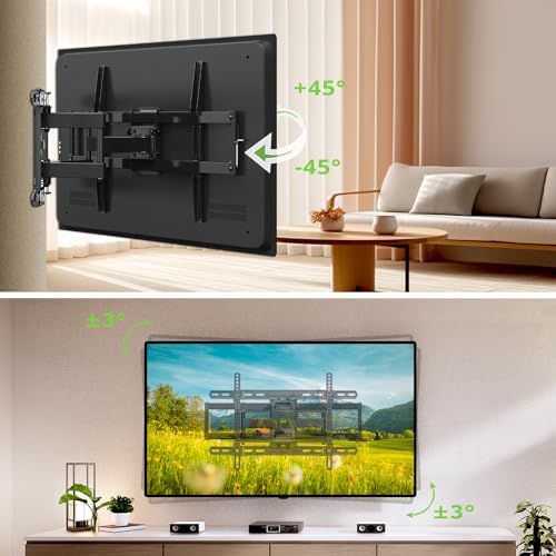 USX Mount UL Listed TV Wall Mount for 42"-85" TVS, Fits 16" 18" or 24" Studs, Full Motion TV Mount Swivel Tilt Extension TV Bracket with Dual Articulating Arms, Max VESA 600x400mm, Load 110lbs - size: 42-85inch