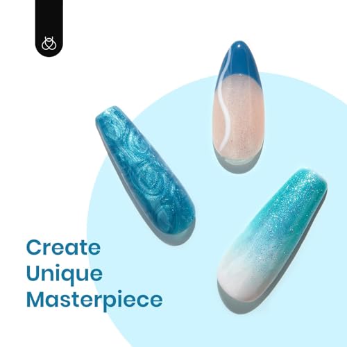 Beetles Teal Gel Polish Set, Mermaid Pearl Teal Blue Gel Turquoise Glitter - color: 0-1-1-Dazzling Princess
