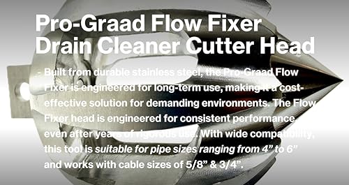 Flow Fixer Drain Cleaner Cutter Head 3", Ball, Slotted, for 4" - 6" Pipes - style: 3" (for 4" to 6" Pipes) Drain Cleaner Cutter Head