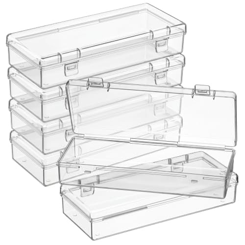 Jetec 6 Pieces Small Clear Plastic Storage Box, 6.1 x 2.6 x 1.2 Inch - size: 6.1 x 2.6 x 1.2 Inch