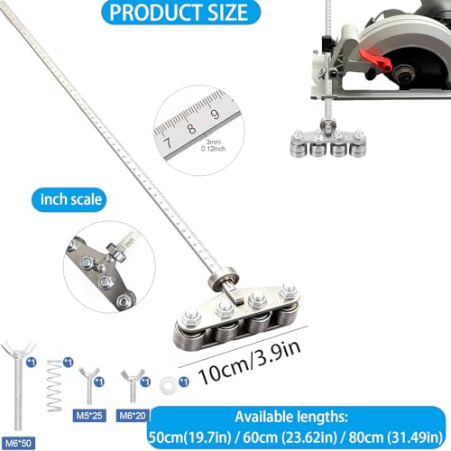 Circular Saw Guide Rail, 31.5in Positioning Calipers for Circular Saw, Stainless Steel Rip Cut Circular Saw Guide, Adjustable Guide Rail for Woodworking Positioning Cutting - size: 32in