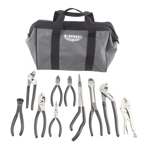 Blackout XP 10 Piece Pliers Set Tools with Zippered Carry Bag