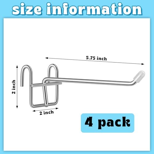 MorningRo 4 Pcs Accessory Shelving Hook for Wire Shelf Accessories, Silver | Heavy Duty Metal with Rubber Cover, Fits Wire Shelves Organizing Kitchen Tools, Space-saving Storage Pantry Garage Closet - color: Silver