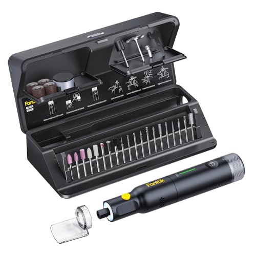 Fanttik F2 Pro Kit Cordless Rotary Tool Kit, Strong Motor 5 Speed 25000 RPM | 44 Accessories, for 3D Printed Sanding, Polishing, Drilling, Carving, Cutting DIY Crafts in Flip-Top Case