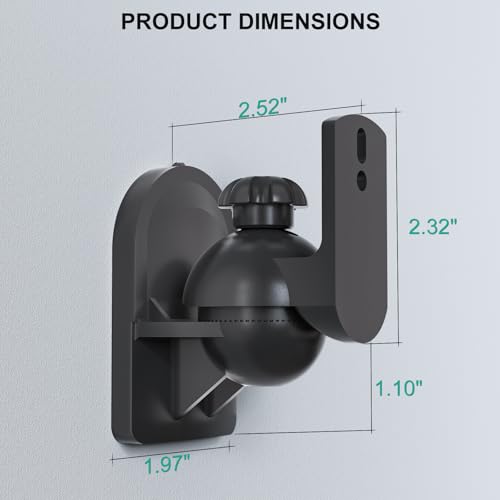 WALI Small Surround Sound Speaker Mount with Adjustable Swivel Tilt Angle - size: Small