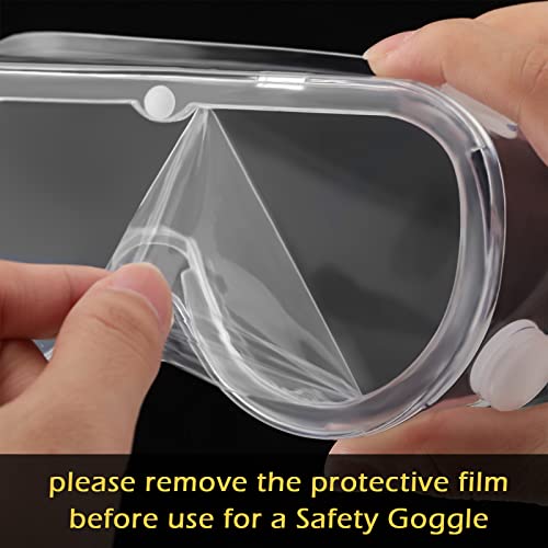 Yunsailing Protective Safety Goggles Lab Over Glasses Clear Anti Fog Eye Protection Goggles for Men Women - color: Clear, Black