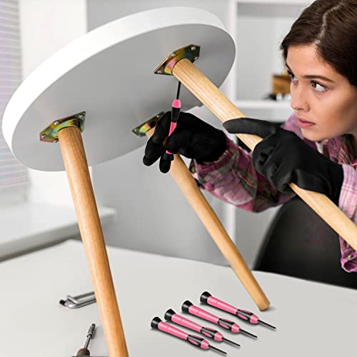 Flexzion 39 Piece Hand Tool Kits with Case - Compact Tool Kit for Handyman, Homeowners DIY - Household Tool Kit for Home with Portable Basic Tool Set Case, Pink - color: Pink & Black