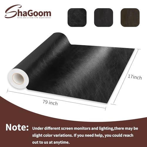 Shagoom Leather Repair Patch, Vinyl Repair Patch for Couches Furniture - color: Glossy Black, size: 17X79 inch