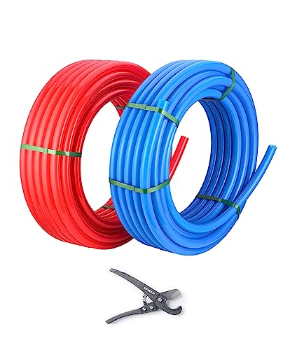 EFIELD 3/4-inch 2 x50 ft Pex-b Pipe/Tubing, Blue & Red 100 ft Length - size: 3/4 inch, 2x50 ft, style: Pipe Only
