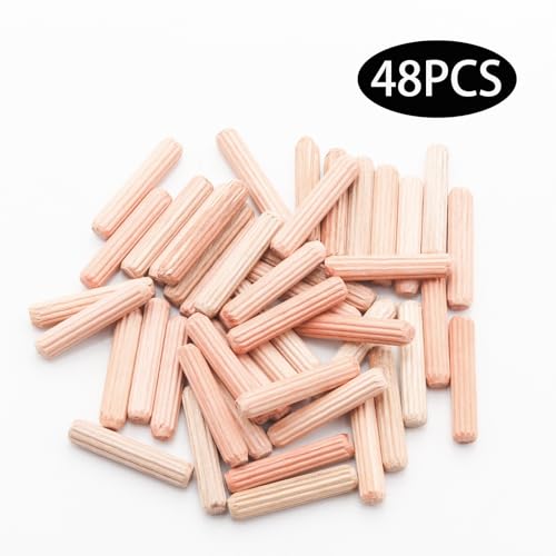 48Pcs 5mm x 25mm / 1/5 Inch x 1 Inch Wooden Dowel Pin - size: 5 x 25mm