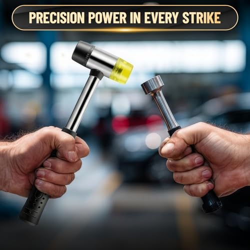 25mm Double-Faced Rubber Mallet Hammer – Soft Non-Marring Rubber Head, Lightweight & Shockproof with Non-Slip Handle, Durable Scratch-Free Tool for Jewelry, Leather, Flooring, Tile & DIY