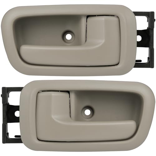Interior Door Handles w/Bezel for 2000-2006 Toyota Tundra (Standard/Regular/Extended Cabs ONLY), Rear Left Driver & Right Passenger Side, Gray - size: Rear Left & Right