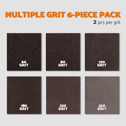 S&F STEAD & FAST Sanding Sponge 60 80 120 180 220 320 Grit 6 Pc, Tack Cloth