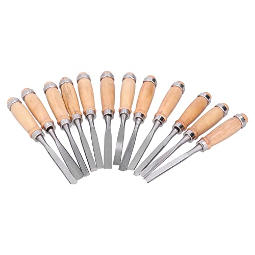 Wood Turning Chisel Set, 12Pcs x 8in/20cm HSS Blades