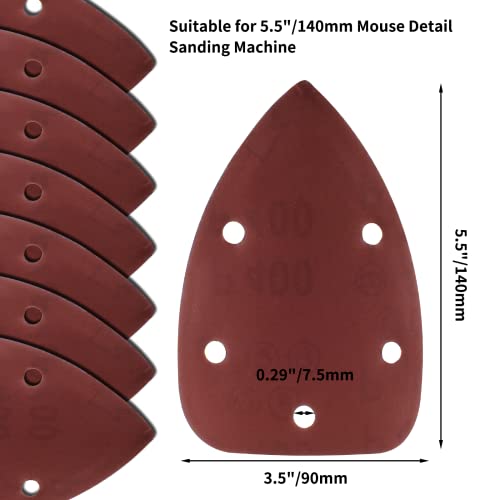 25 Pcs Mouse Detail Sander Sandpaper, 400 Grit, 5 Hole - size: 400 Grit - 25 Pcs