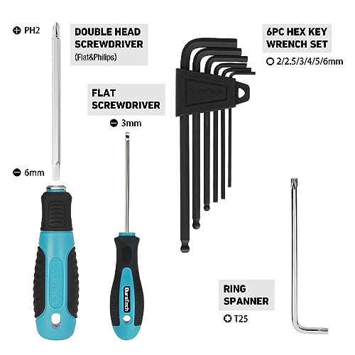 DURATECH 35PC Bike Repair Tool Kit with Carry Storage Case - size: 35 PC