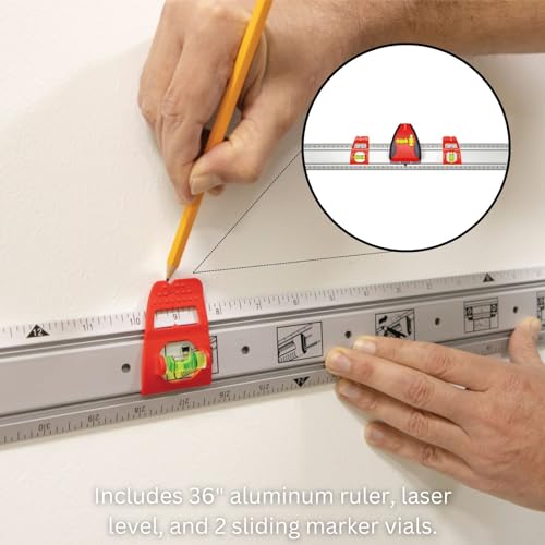Kapro 814 - Set&Match Ruler + Pro Line Laser and Stud Finder - 36 - size: 36-Inch, style: Pro Laser Set-A-Shelf