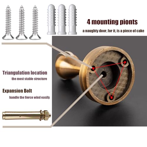 Solid Mental Magnetic Door Stop, Wall Mounted, Bronze - color: 1PC Bronze