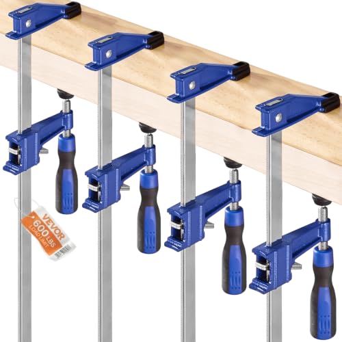 VEVOR 36" Bar Clamps for Woodworking, 4-Pack, 600 lbs Load Limit - size: 36"(4 Pack), style: Medium-Duty