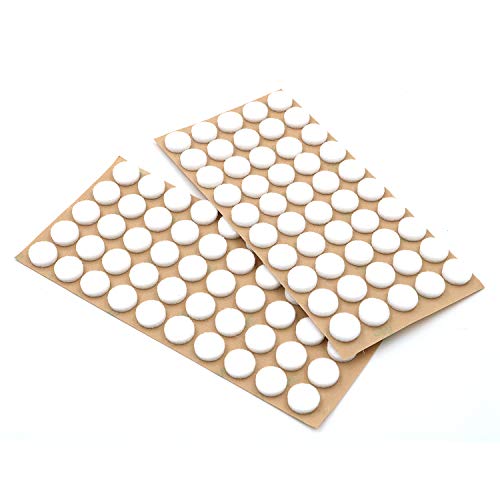 Furniture Felt Pads 3/8" (10mm) Diameter Round 3M Self Adhesive Protects Kitchen Cabinets, Drawers, Desks and Furniture Against Bumps and Scratches 100 Pack - White - color: White 100 Pack