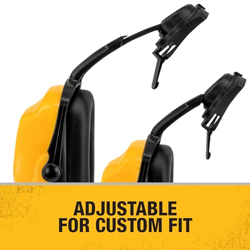 DEWALT DPG660 Yellow with Black Earcups Dielectric Expandable NRR 25 Cap Mount Earmuff