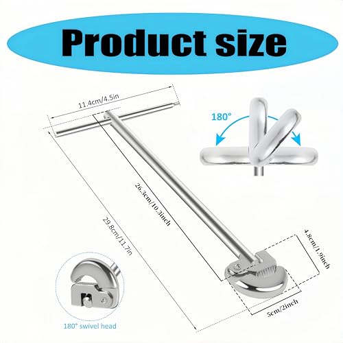 11 Inch Adjustable Basin Wrench, Chrome