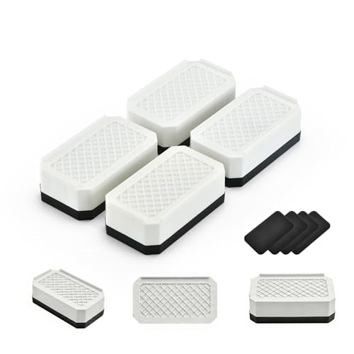 EclatBain Rectangular Adjustable Bed Risers 1.5 Inch, 4000 lbs, 4 Pack - color: Rectangle-4 Pack-white, size: 1 Layer(1.5inch)