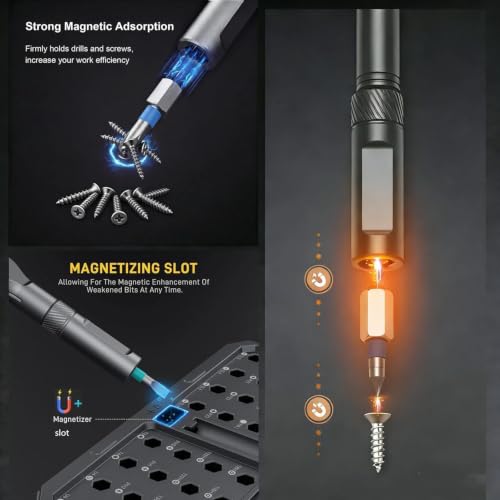 42 in 1 Magnetic Ratchet Screwdriver Set With T-Handle, Grey - color: Grey, size: 42 In 1