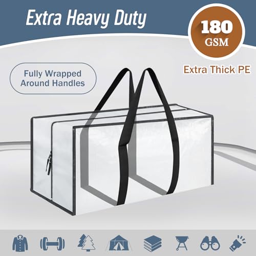 12 Pack Extra Heavy Duty Large Moving Bags with Strong Zipper, White - color: White, size: 12 Pack