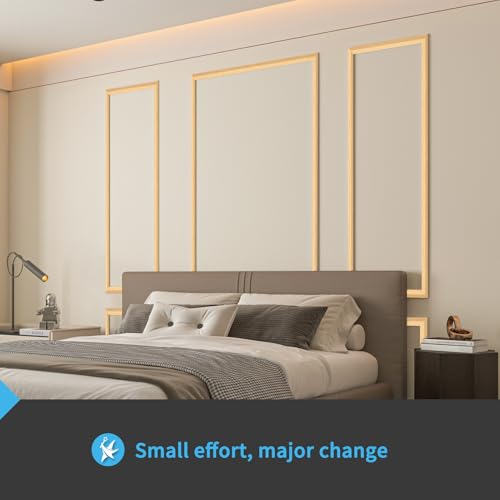 Art3d Pre-Cut Wall Molding Set of 6 pcs, 3 Top 3 Bottom, Oak - color: ‎Oak: Style 2