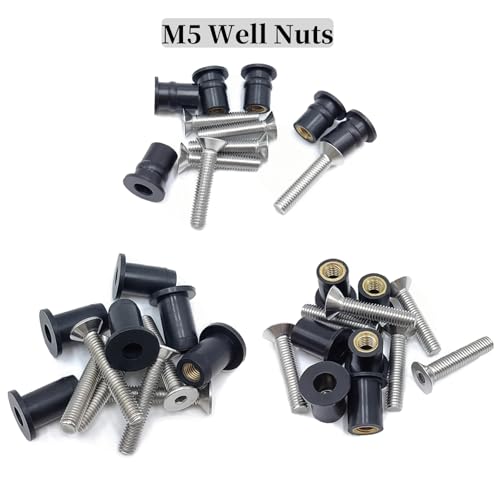 103Pcs M4 M5 M6 Rubber Well Nuts Kit for Kayak with Brass Inserts
